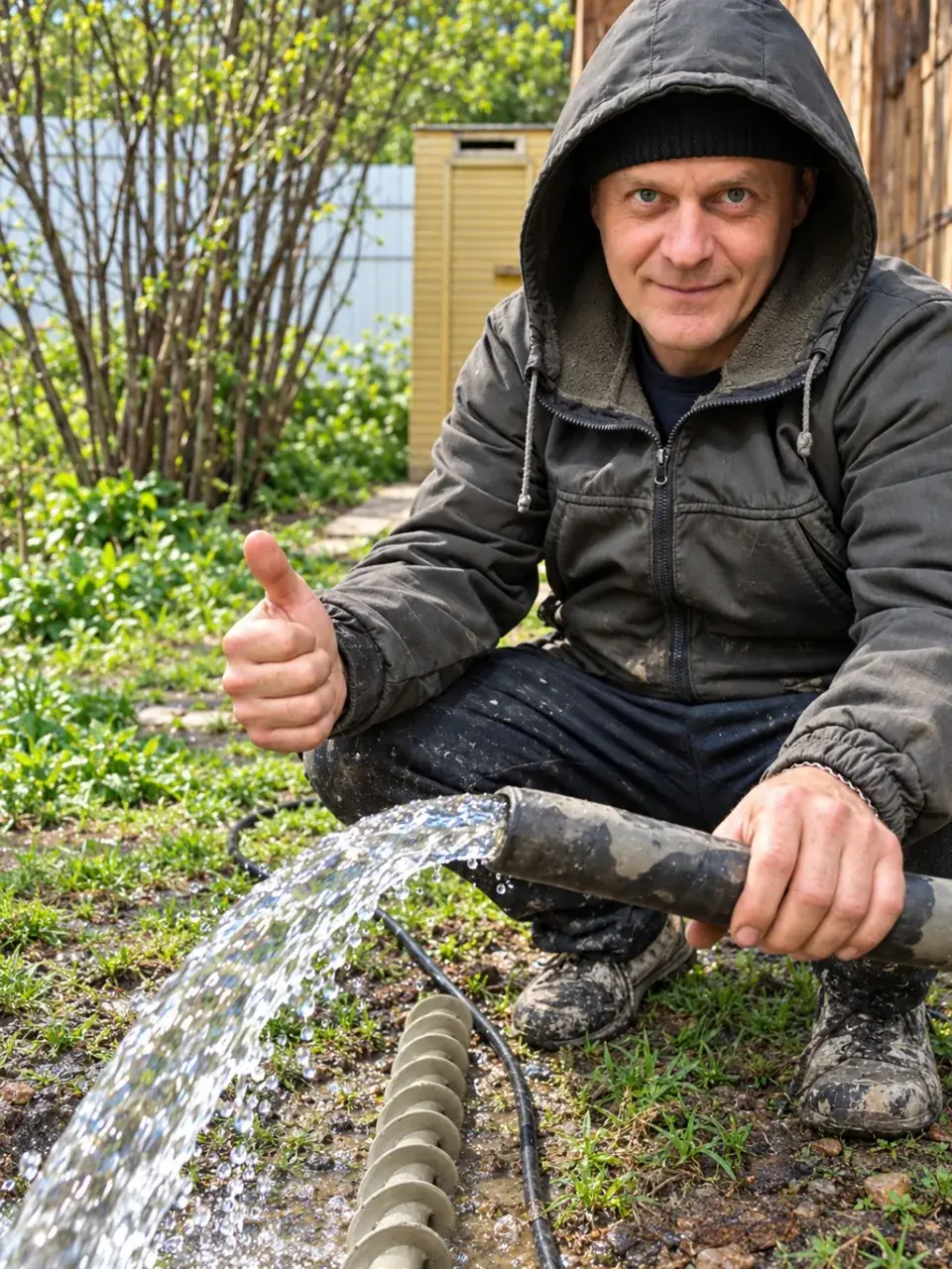 Прокачка скважины на участке